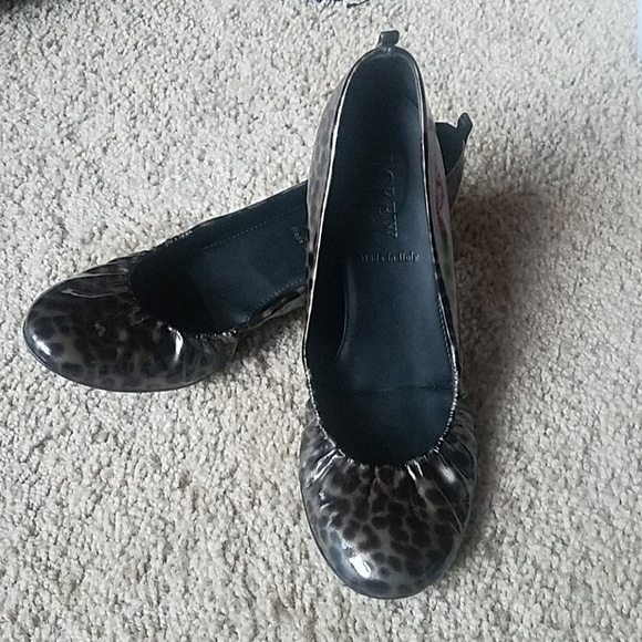 J. Crew Shoes - Leopard print patent leather ballet flats